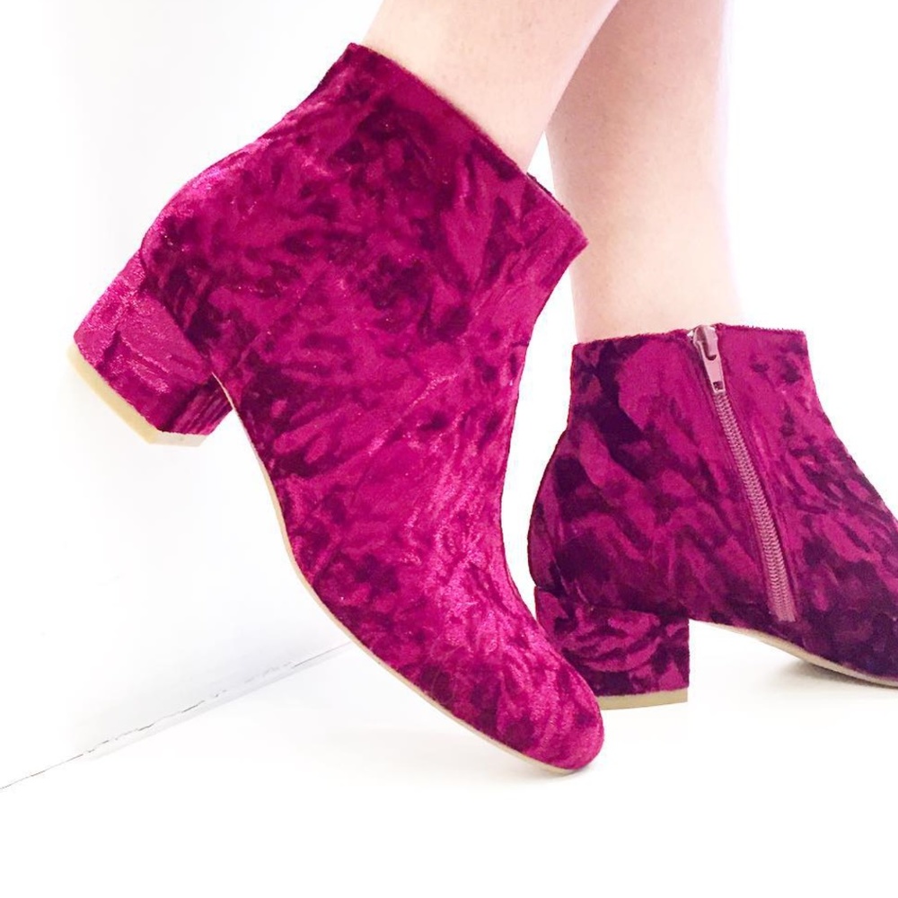 EXCLUSIVE Crushed Velvet Jeffrey Campbell Booties